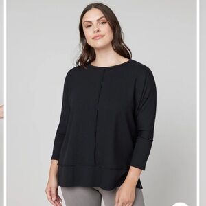 SPANX | Black Perfect Length Dolman Pullover 3/4 Sleeve 1X Plus